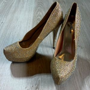 Crystal Studded Stiletto Heels-EUC!